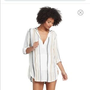 L Space Striped Tunic Coverup